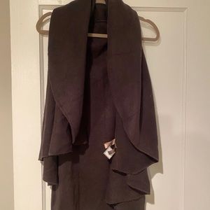 Lou Lou basic shawl vest color charcoal NWT